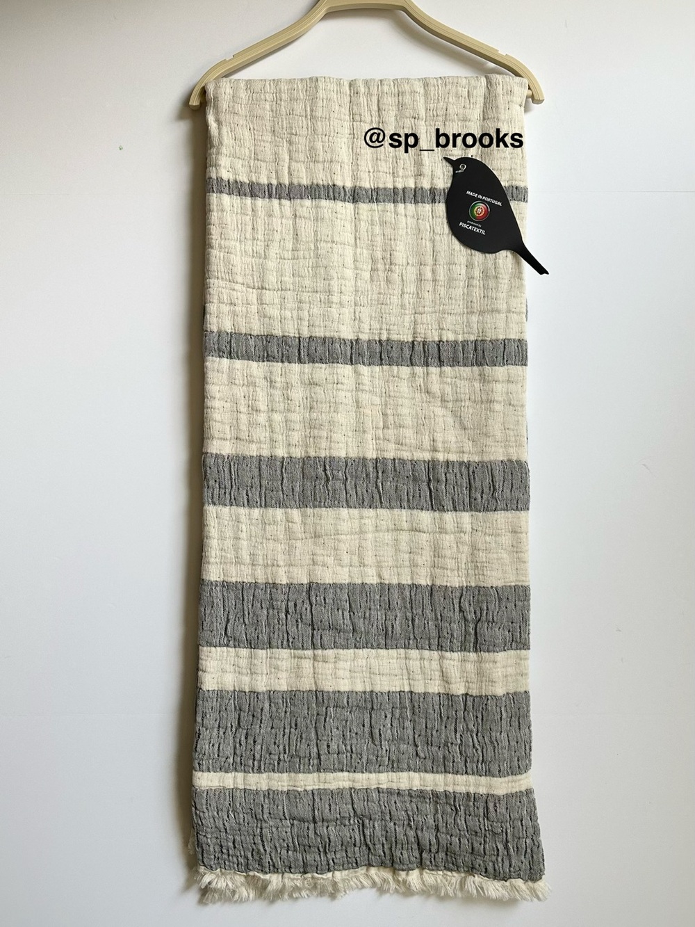🎁Piscatextil Throw Blanket - Cotton - Navy Stripes